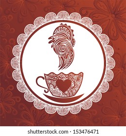 Coffee pattern frame cup vector illustration