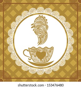 Coffee pattern frame cup vector illustration