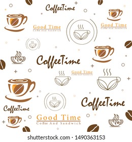 coffee pattern with a fresh color suitable for decoration and others.
 
