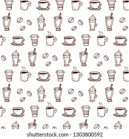 Coffee pattern icons set