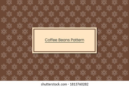 Coffee pattern with line art coffee beans 
