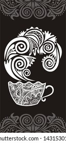 Coffee pattern ornament background vector illustration