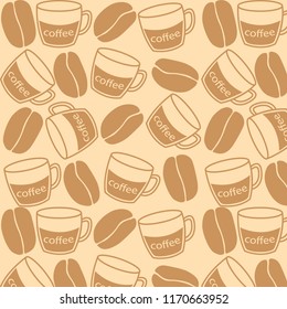 Coffee pattern. Vector pattern. Espresso.