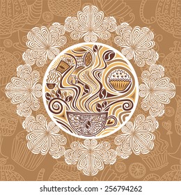 Coffee pattern vector illustration