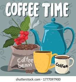 coffee pattern vector illustration design background