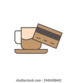 coffee payment icon in color icon, isolated on white background 