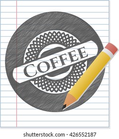 Coffee pencil emblem