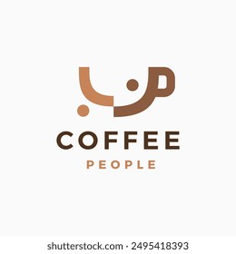 Coffee People Community Association Logo Vector icon illustration