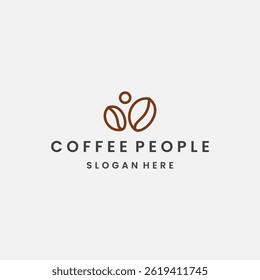 Coffee people logo vector icon illustration style