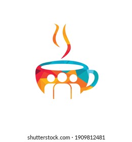 Coffee people vector logo design. Cafe or restaurant symbol.	
