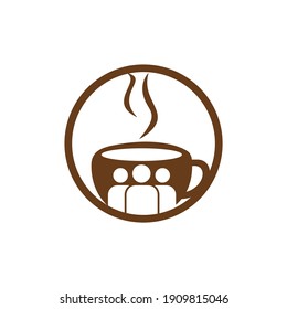 Coffee people vector logo design. Cafe or restaurant symbol.	
