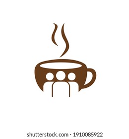 Coffee people vector logo design. Cafe or restaurant symbol.	
