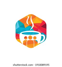 Coffee people vector logo design. Cafe or restaurant symbol.	
