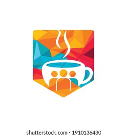 Coffee people vector logo design. Cafe or restaurant symbol.	
