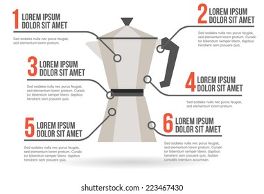 Coffee percolator infographic vector illustration