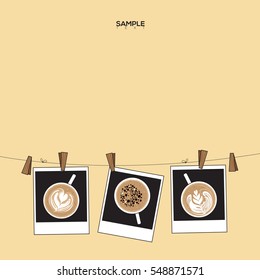 Coffee photo on cream background