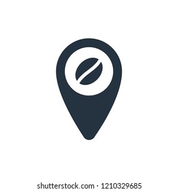 Coffee pin isolated icon on white background, 400 coffee set, logo and sign