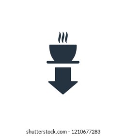 Coffee pin isolated icon on white background, 400 coffee set, logo and sign