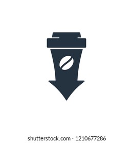 Coffee pin isolated icon on white background, 400 coffee set, logo and sign