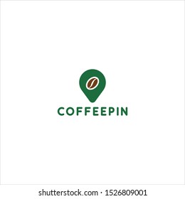 coffee pin logo design vector illustration symbol icon template sign graphic concept