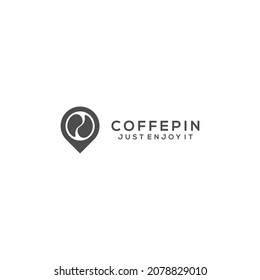 coffee pin logo design vector