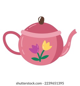 coffee in pink teapot icon