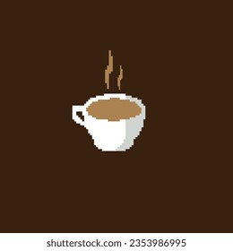 coffee pixel art style icon template