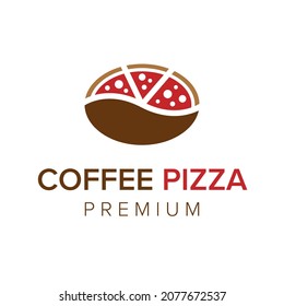 Coffee pizza logo icon vector template