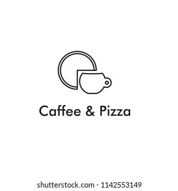 Coffee and pizza. template for restaurant logo
