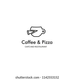 Coffee and pizza. template for restaurant logo