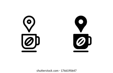 Coffee place store shop Icon, Logo, Vector
