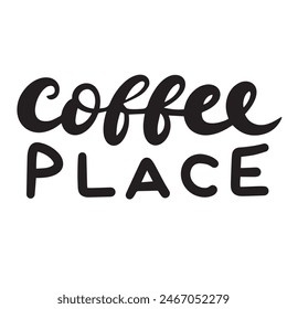 Letras de Coffee Place. Arte vectorial dibujado a mano.