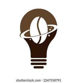 Coffee planet bulb form Konzept Logo Vektordesign.