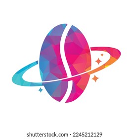 Coffee planet logo vector design.