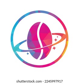 Coffee planet logo vector design.
