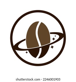 Diseño vectorial del logo del planeta del café.