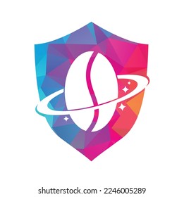 Coffee planet logo vector design.