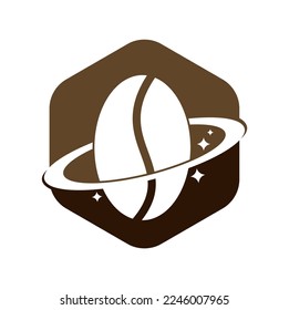 Coffee planet logo vector design.