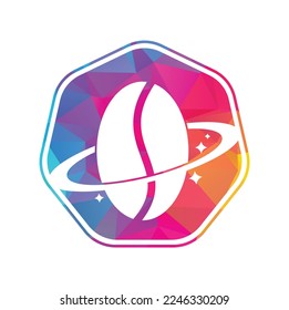 Coffee planet logo vector design.