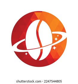 Coffee planet logo vector design.