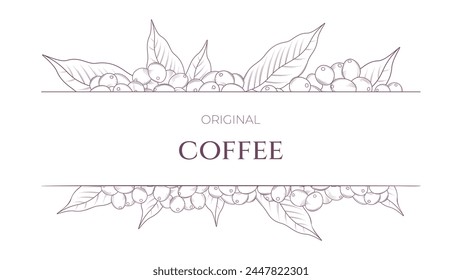 coffee plant border frame and copy space. design element for coffee promotion