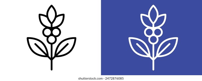 Coffee Plant Icon for Agricultural Illustrations, Coffee Farming, and Botanical Graphics