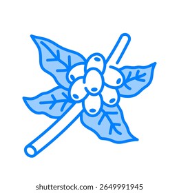 Coffee plant icon. coffee, plant, bean, leaf, agriculture, farm, organic, crop. Vector Icon Illustration