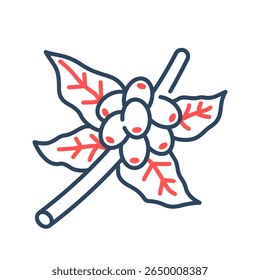 Coffee plant icon. coffee, plant, bean, leaf, agriculture, farm, organic, crop. Vector Icon Illustration