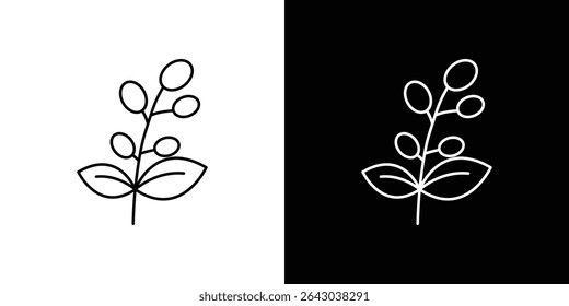 Icono de la planta de café Vector plano del logotipo del estilo. perfecto para los diseños de UI