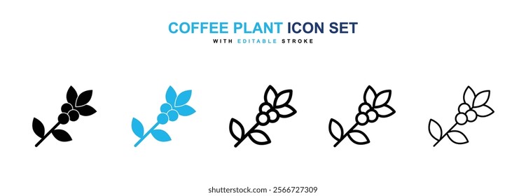 Coffee plant icons vector collection pack.