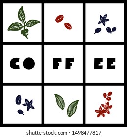 Coffee plant. Isolated coffee on white background. EPS 10. Vector illustration