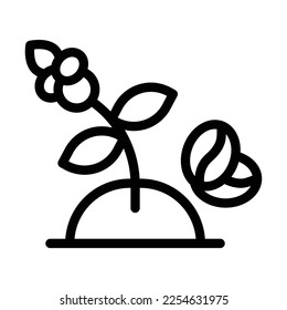 coffee plant line icon illustration vector graphic