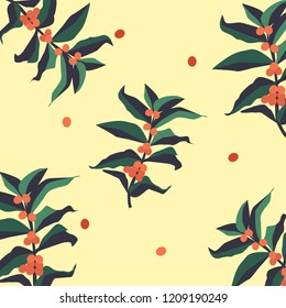 Coffee Plant Vector Pattern