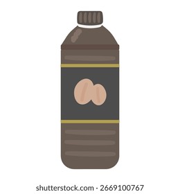 Material de ilustración de botella de plástico de café